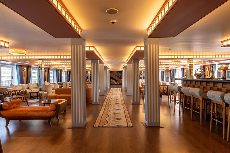 Lounge aboard the Nile Azur Nile cruise